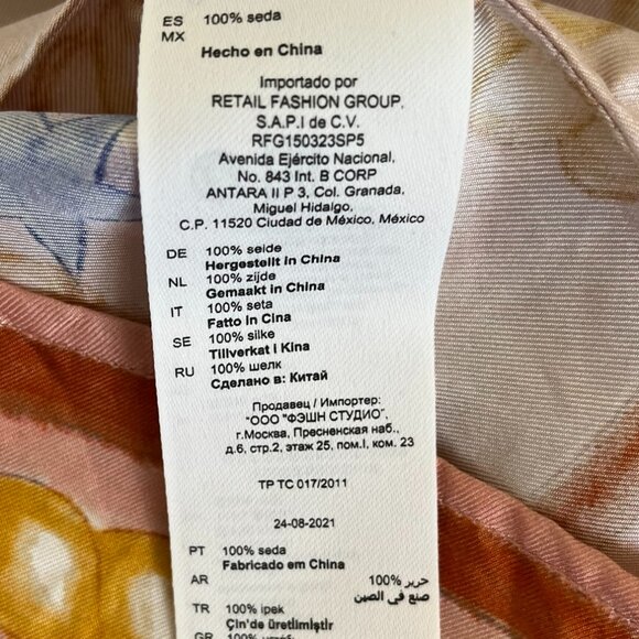 Sandro Woman's Summer Athea Silk Print Muti-Color Blouse Sz Sm - Picture 10 of 11